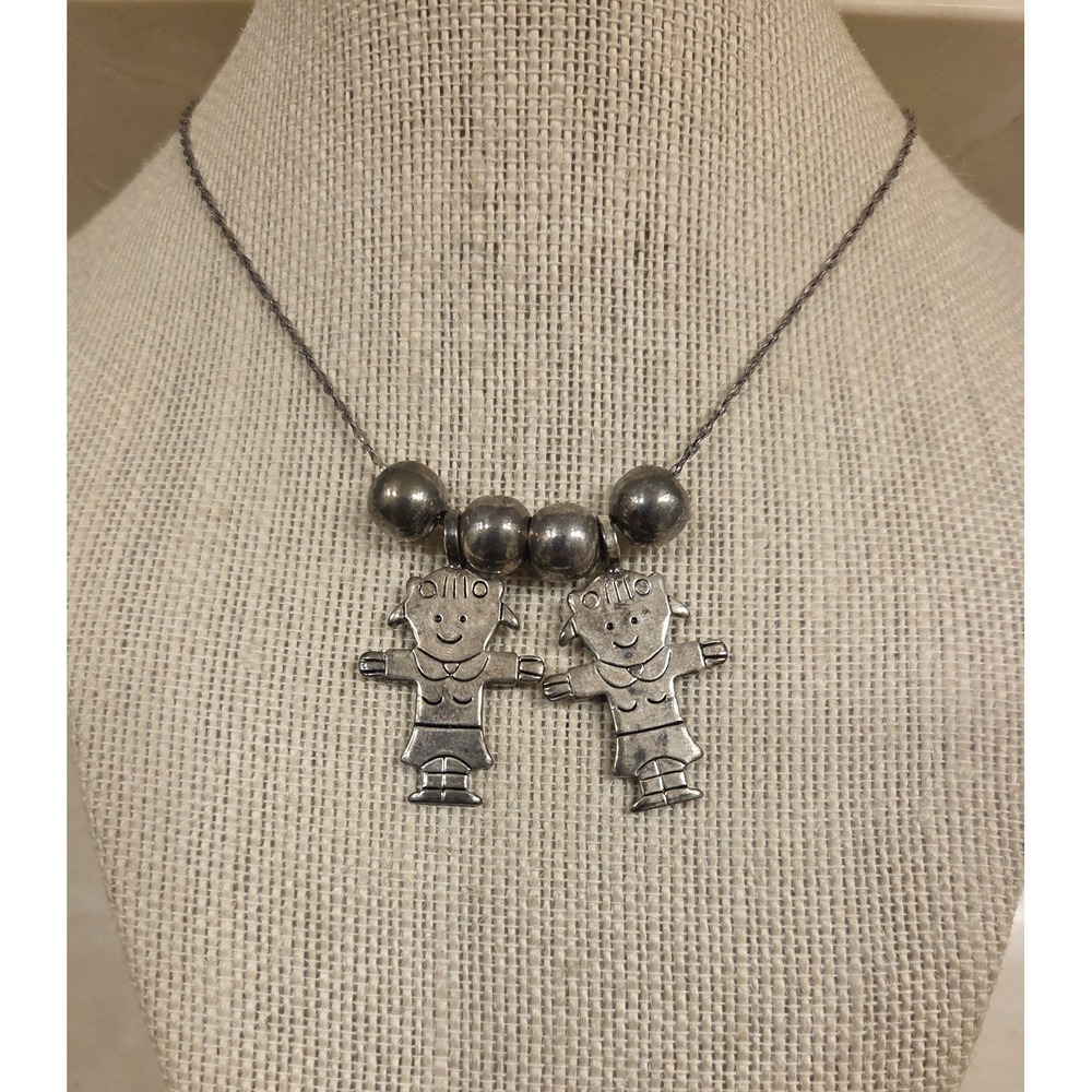 Vintage 1980s Signed Best Silver Necklace Girl's, Daughter's, Best Friends 20"